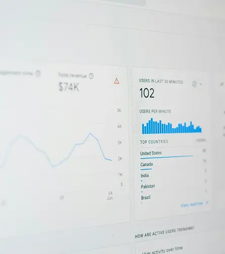 Gráfico financiero en pantalla de computadora.
