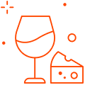Icono vino y queso.